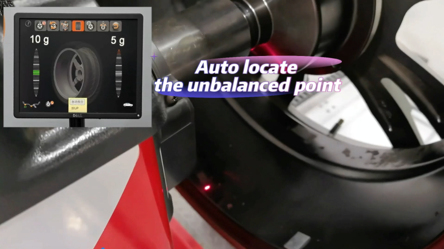 Wheel balancer - autolocate unbalanced point